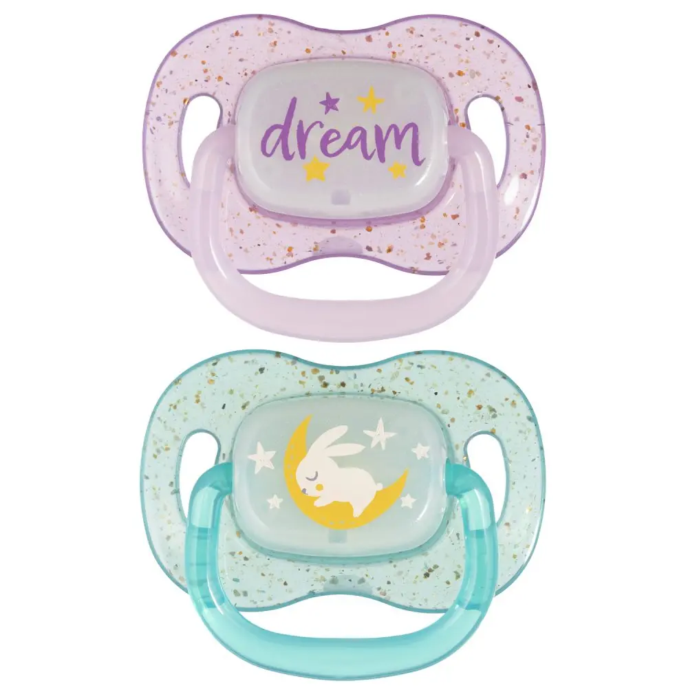 Canpol Babies dudlík svítící silikonový symetrický NIGHTGLOW holka 6-18m 2 ks