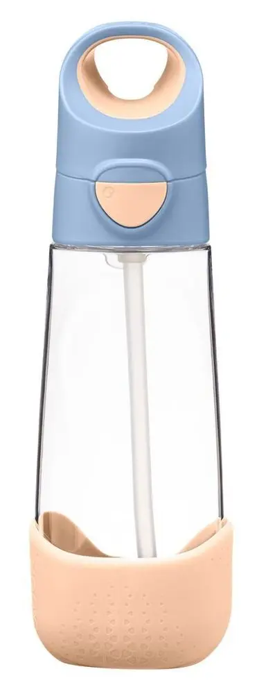 b.box Lahev na pití s brčkem 600 ml - broskvová