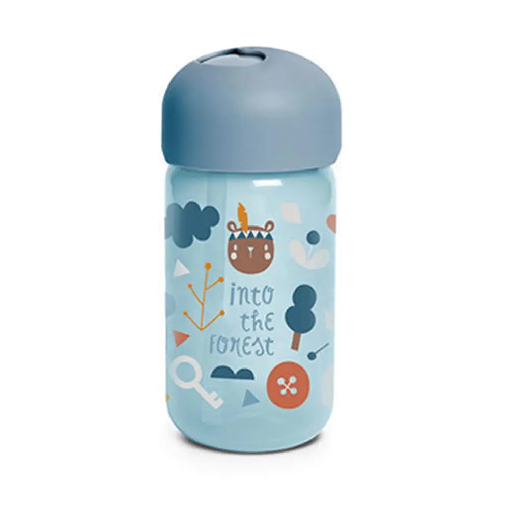 Suavinex láhev s brčkem FOREST 340ml - MODRÁ