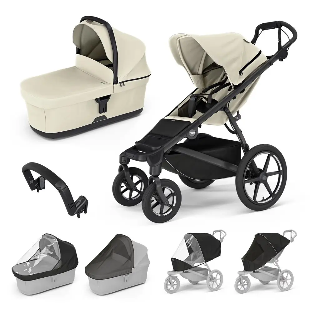 THULE Dvojkombinace 7v1 Urban Glide 4-wheel + Bassinet + příslušenství 2026 - Soft Beige