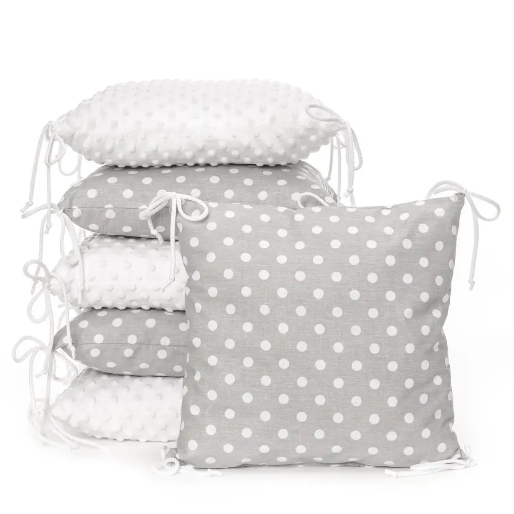 T-Tomi Polštářkový mantinel MINKY - grey / dots