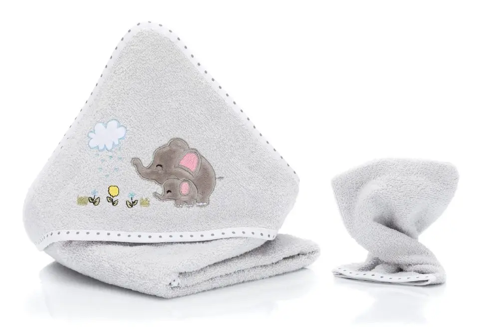 Fillikid osuška s kapucí + žínka elephant grey