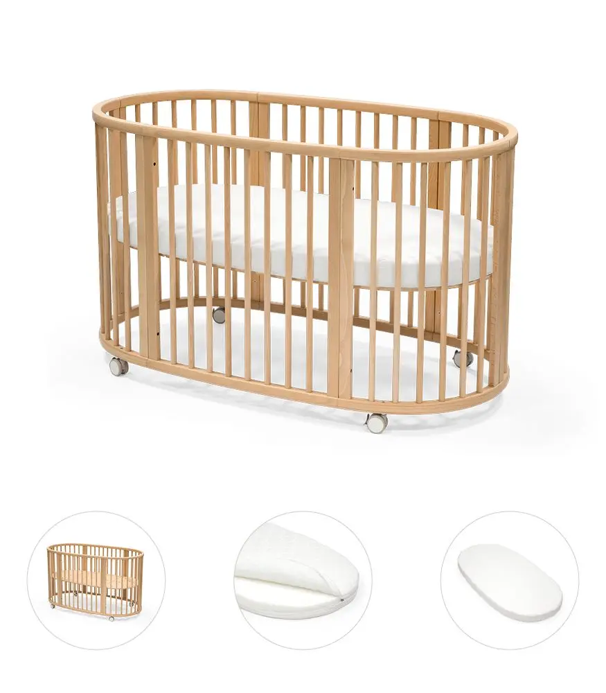 STOKKE® Sleepi™ V3 White + matrace + prostěradlo -