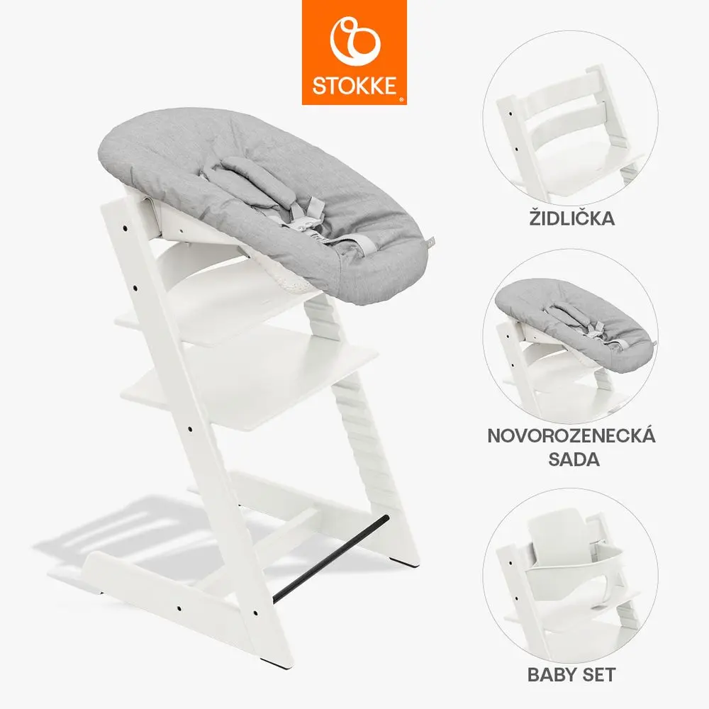 STOKKE® Tripp Trapp® + novorozenecká sada + Baby set zvýhodněná sada - White