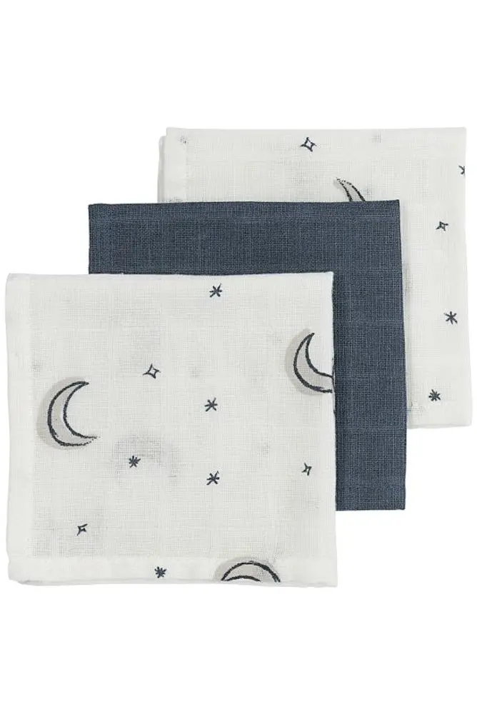 Meyco Mušelínová plena-žínka 3-balení - Moon indigo