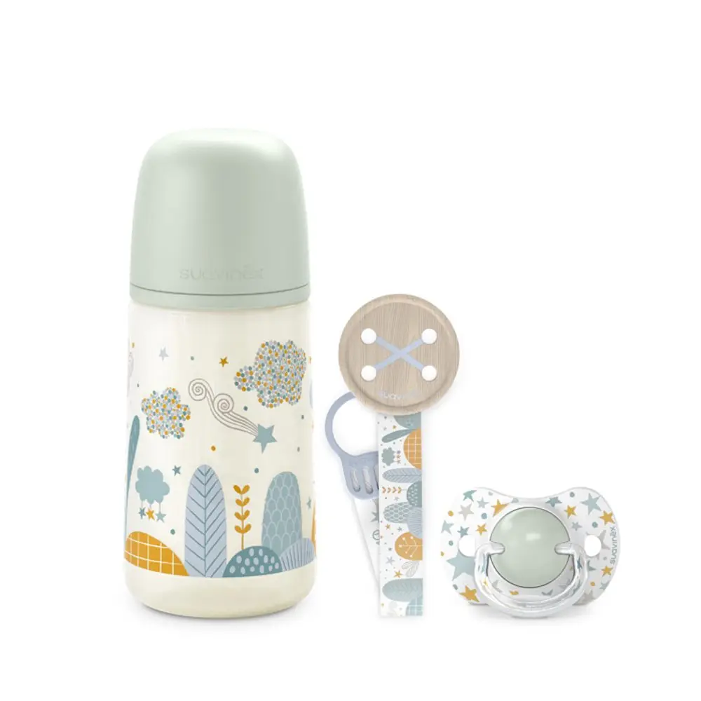 Suavinex Sada láhev 270ml + dudlík fyziologický 0/6m + klip Dreams