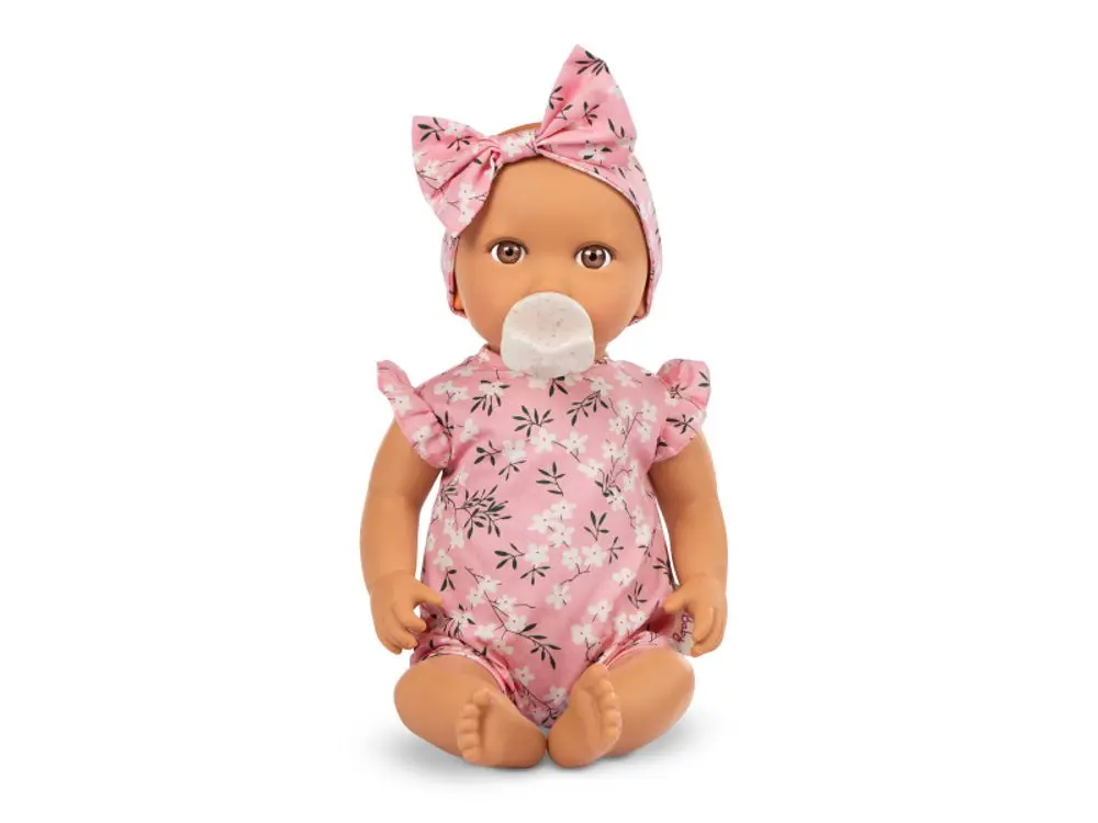 Lulla Baby Panenka 35 cm v overalu s čelenkou Floral Pink