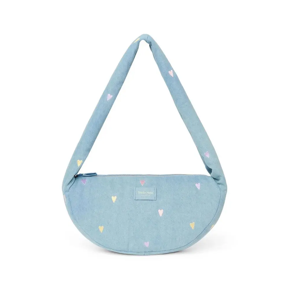 Studio Noos Denim Mini Cross Body bag | Hearts Light Blue Hearts