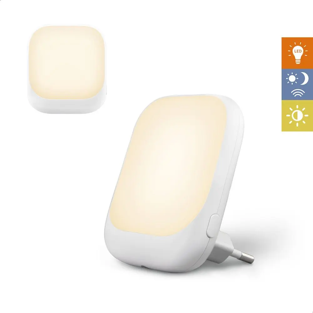 Zazu SOCKET bílé - noční světlo do zásuvky se senzorem soumraku