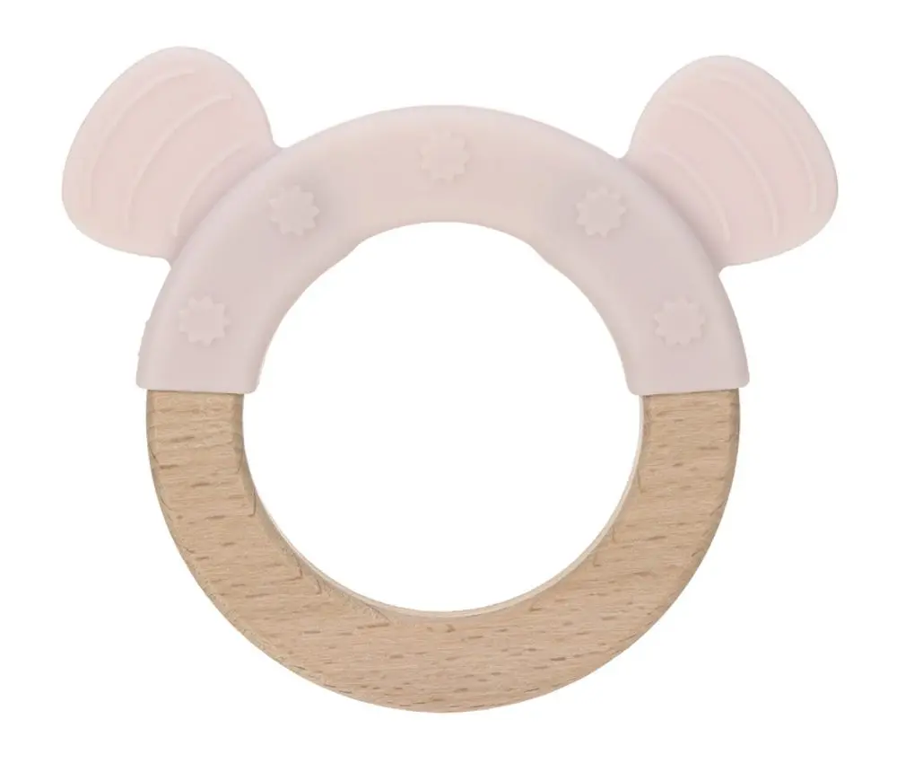 Lässig Teether Ring Wood/Silicone - Little Chums mouse