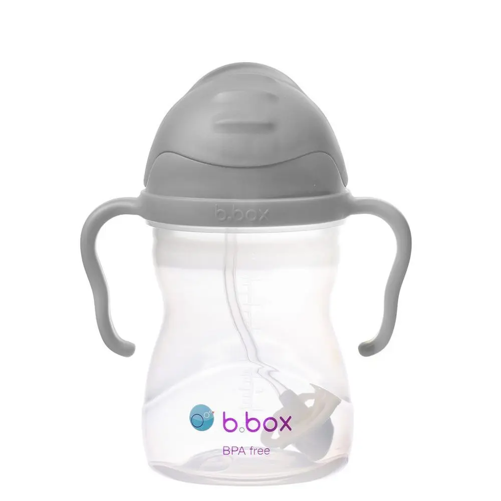 b.box Hrneček s brčkem 240 ml - šedý