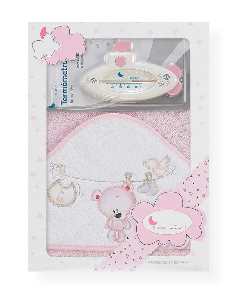 Interbaby OSUŠKA froté PRÁDLO + teploměr - RŮŽOVÁ