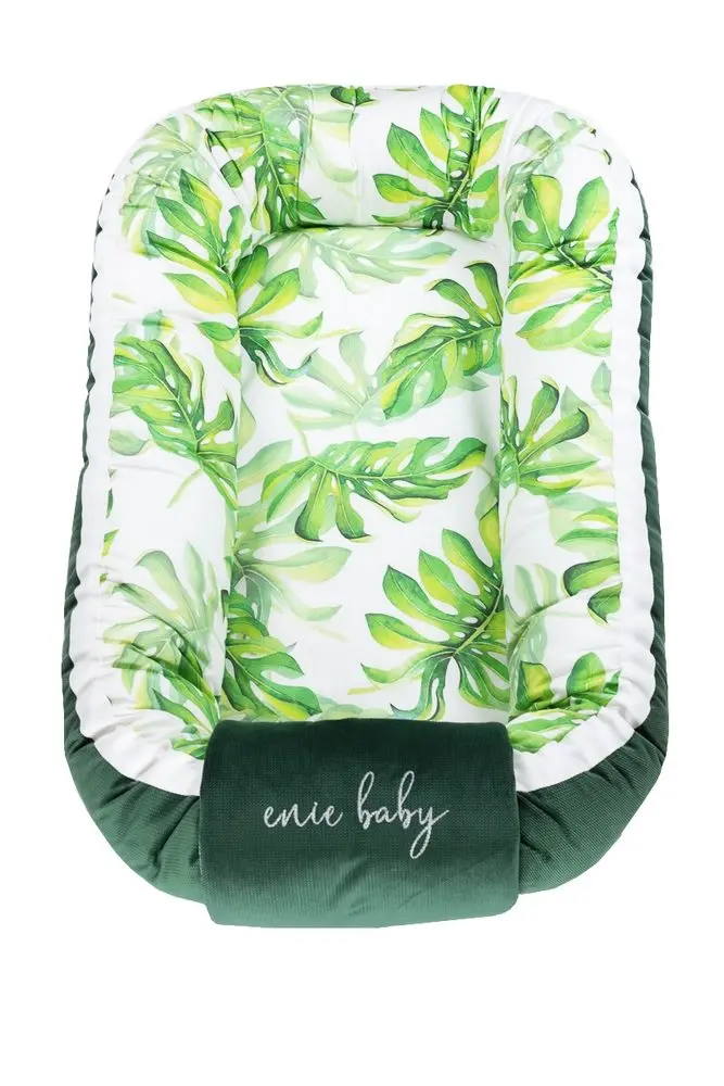 enie baby Hnízdečko VELVET green/tropical leaves