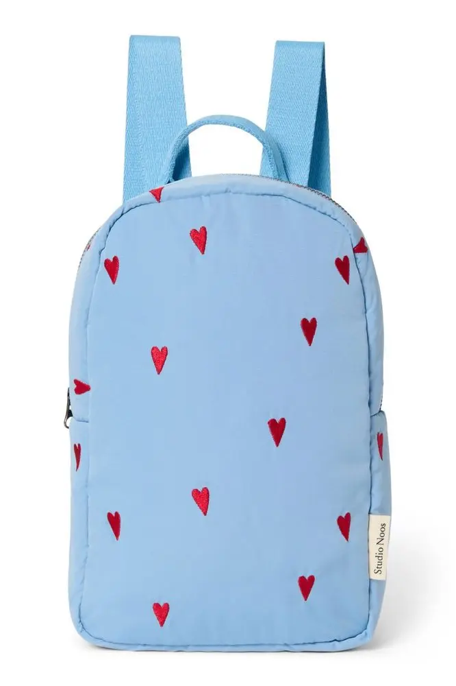 Studio Noos Puffy Mini BACKPACK batůžek Light Blue Hearts