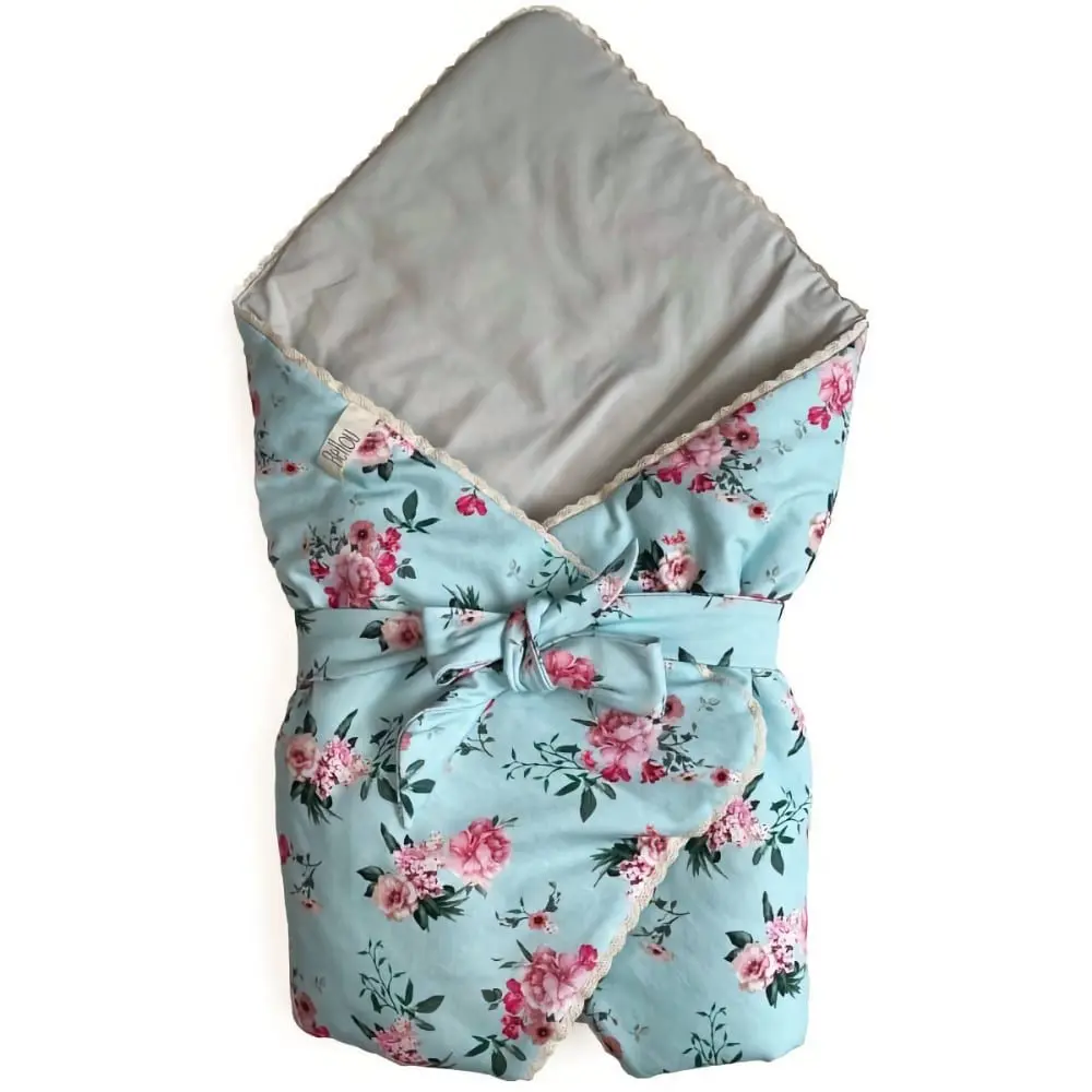 PINKIE Zavinovačka Bellou Turquoise Flowers BIO