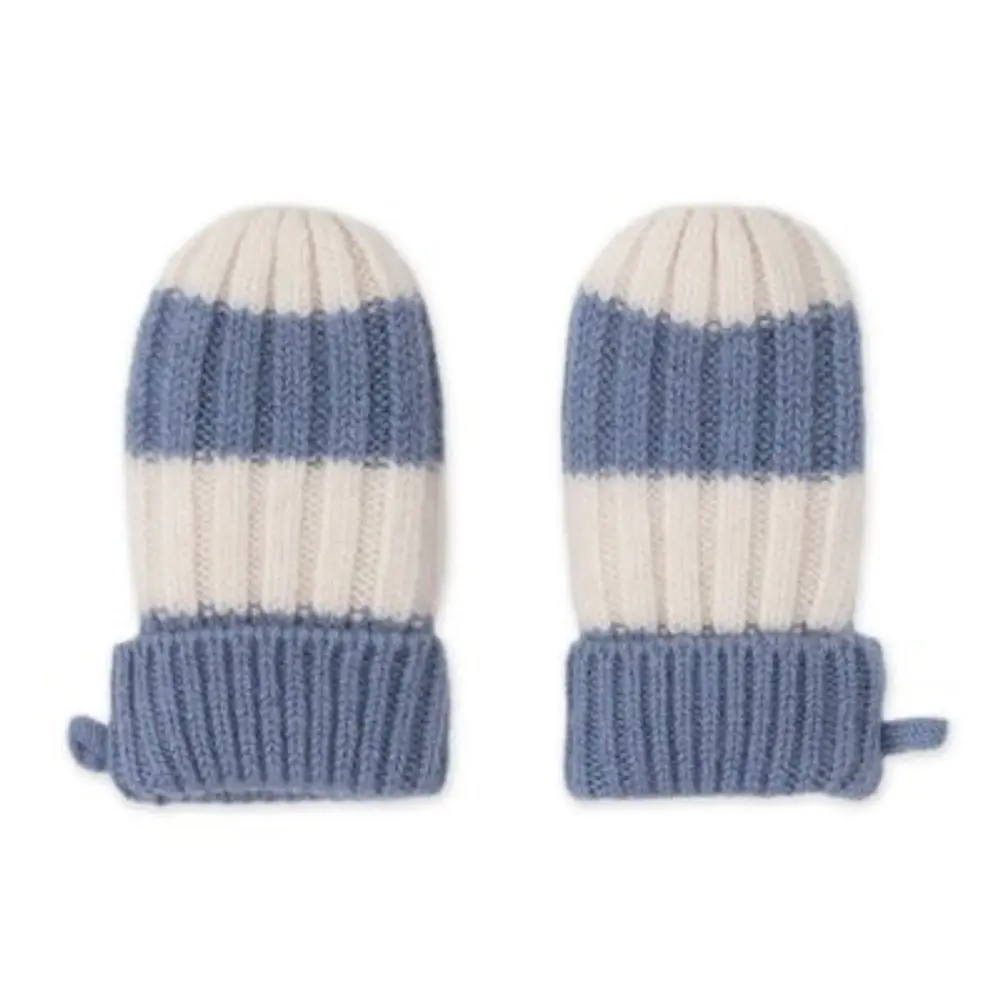 LODGER Rukavice Stripe Merino Stone vel. 0 - 12 měsíců