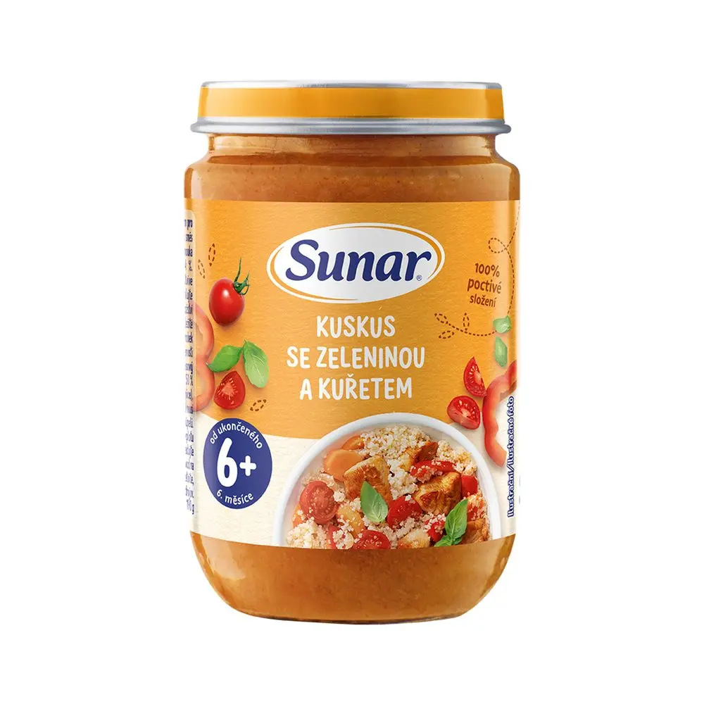 Sunar příkrm kuskus se zeleninou a kuřetem 6m+ 190g