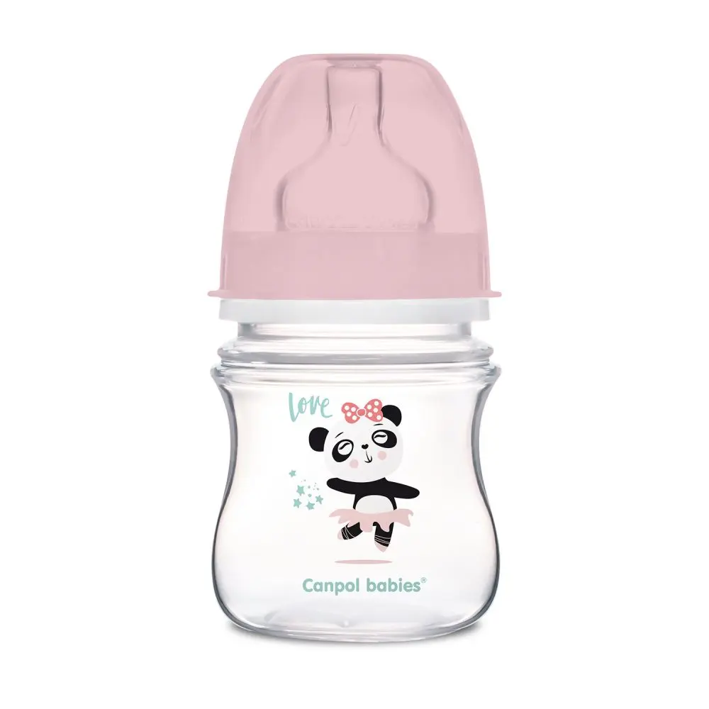 Canpol babies Láhev se širokým hrdlem TOYS 120ml - růžová