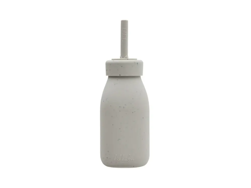 KikkaBoo Láhev s brčkem Platinum Silicone Sand