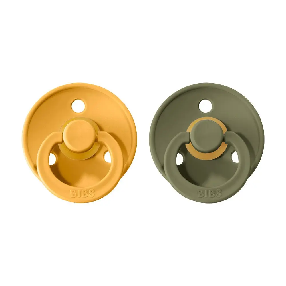 BIBS Colour dudlíky z přírodního kaučuku 2ks vel.1 - Honey Bee / Olive