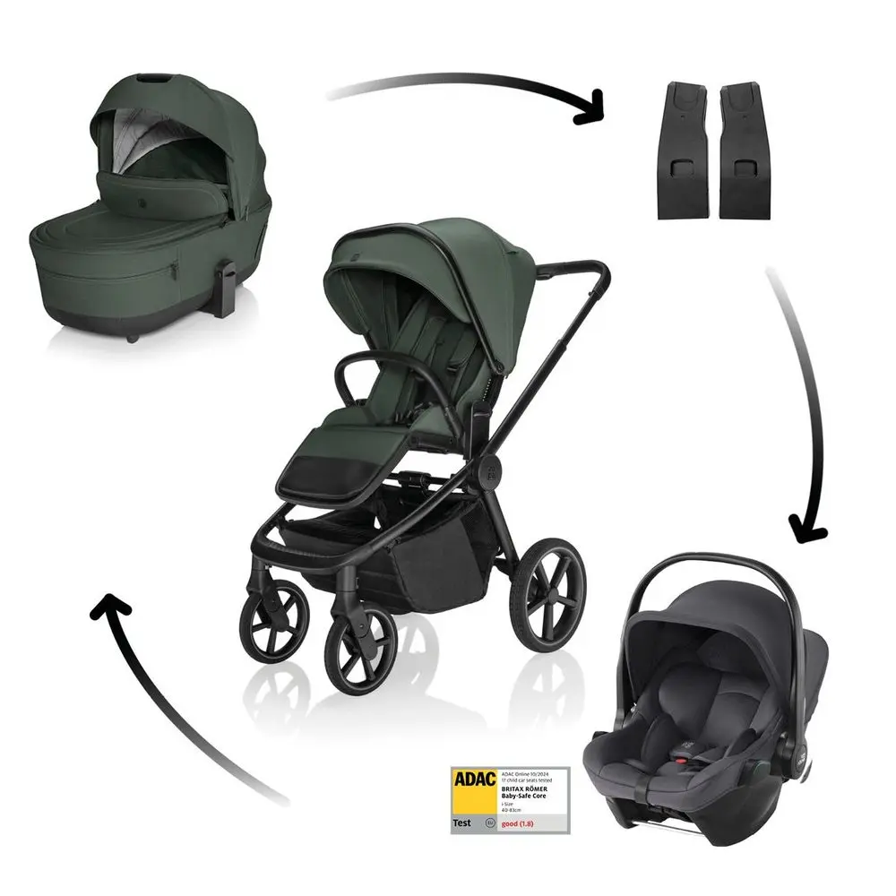 ZOPA Kočárek Move Cross 5X + autosedačka Baby-Safe Core - Oak Green