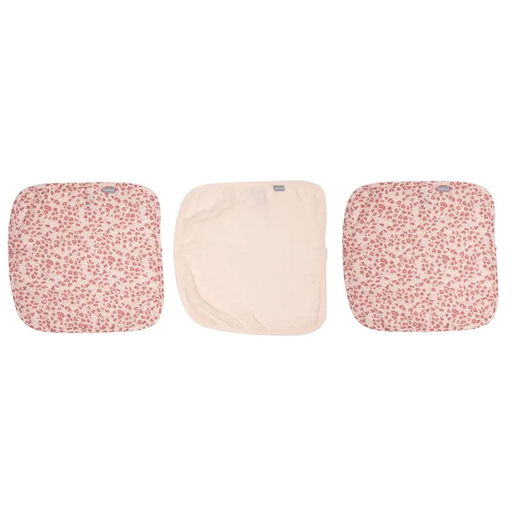 Bebe Jou Mušelínová žínka na obličej 3ks Leopard Pink