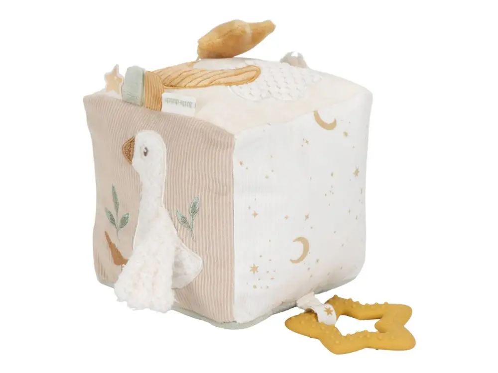 Little Dutch Kostka textilní s aktivitami Newborn Naturals