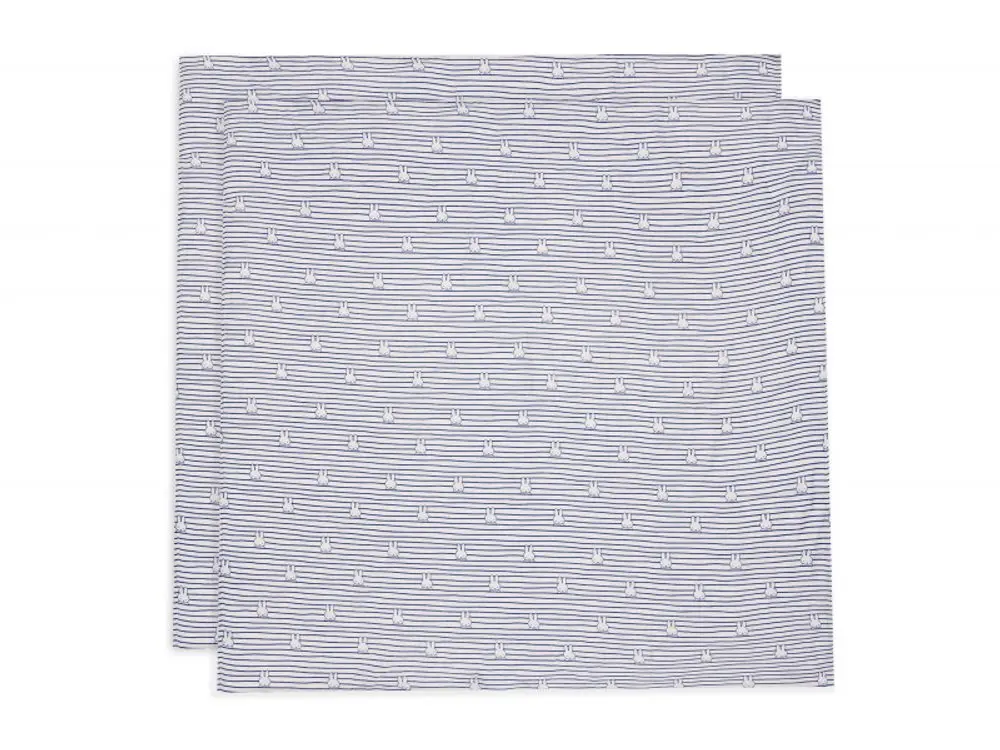 Jollein Pleny zavinovací 2ks 115x115 cm Miffy Stripe Navy