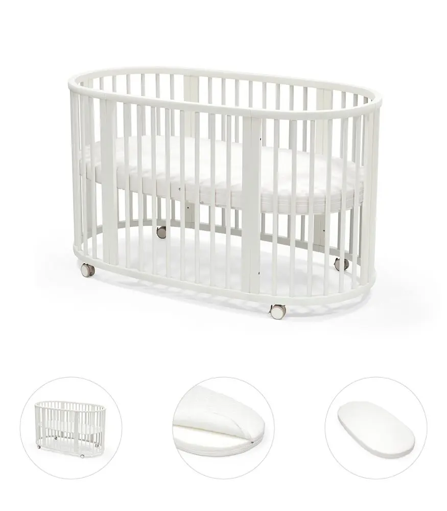 STOKKE® Sleepi™ V3 White + matrace + prostěradlo