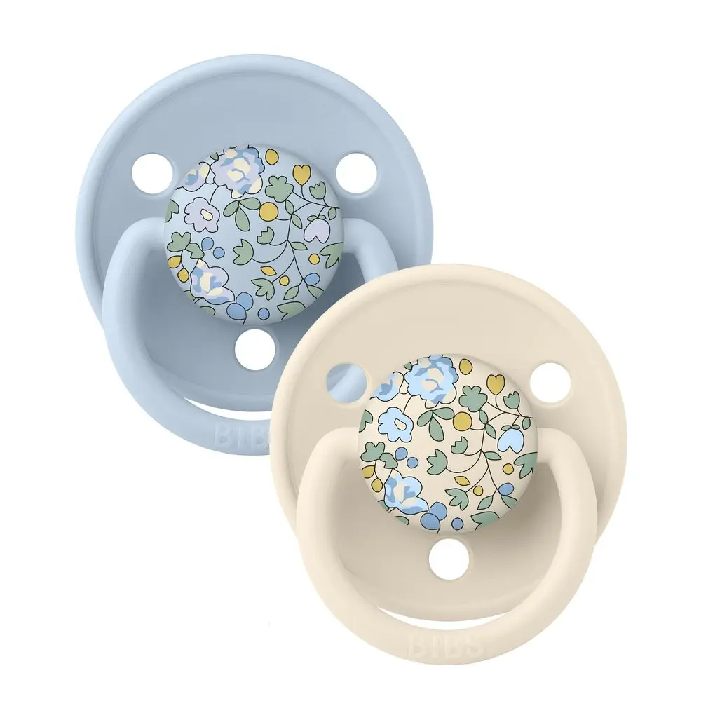 BIBS x LIBERTY De Lux dudlíky ze silikonu 2ks - Ivory / Baby Blue