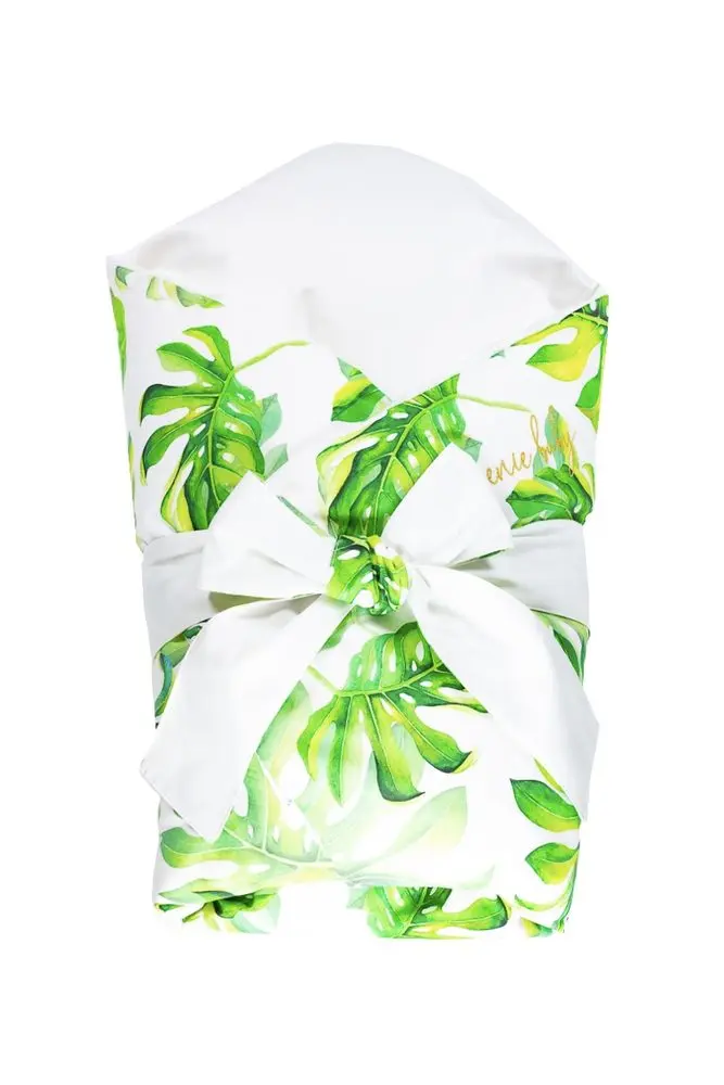 enie baby Péřová zavinovačka SATINE tropical leaves 80x80 cm