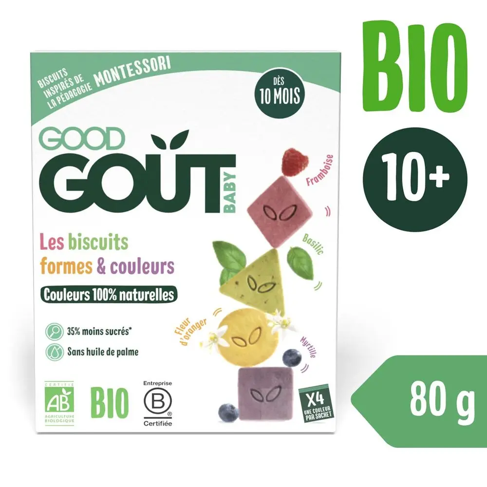 Good Gout BIO Sušenky barvy&tvary 80g - EXPIRACE 11.10.2026