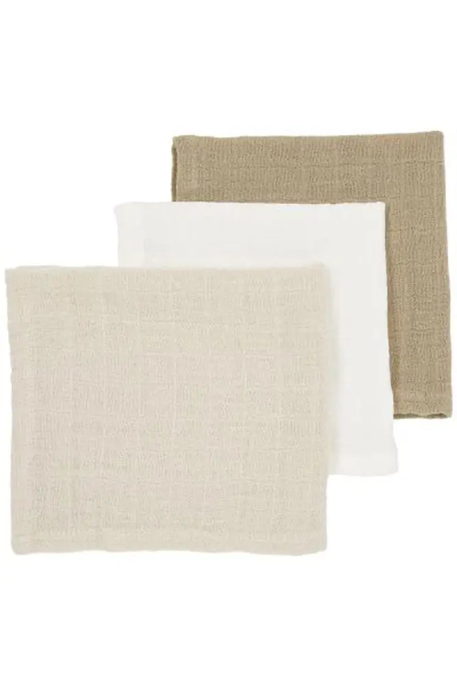 Meyco Mušelínová plena-žínka 3-balení - Offwhite/soft sand/taupe