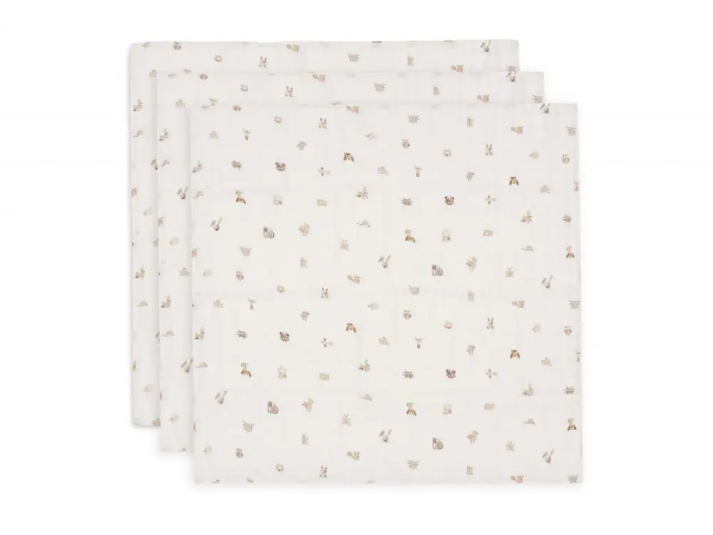 Jollein Pleny 3 ks 70x70 cm Animal Friends