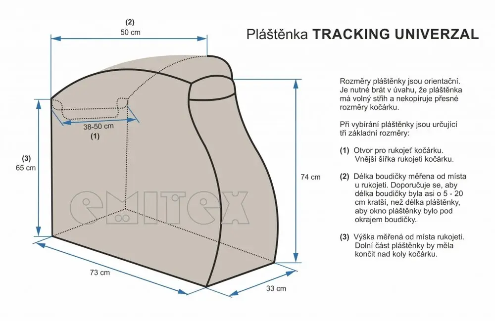 Emitex Pláštěnka Tracking - universal - černý lem