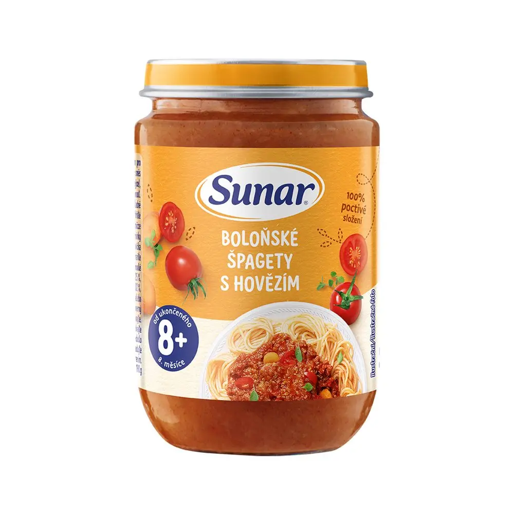 Sunar příkrm špagety s boloňskou omáčkou 8m+ 190g