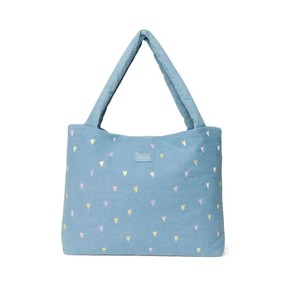 Studio Noos Denim MOM BAG | Hearts Light Blue Hearts