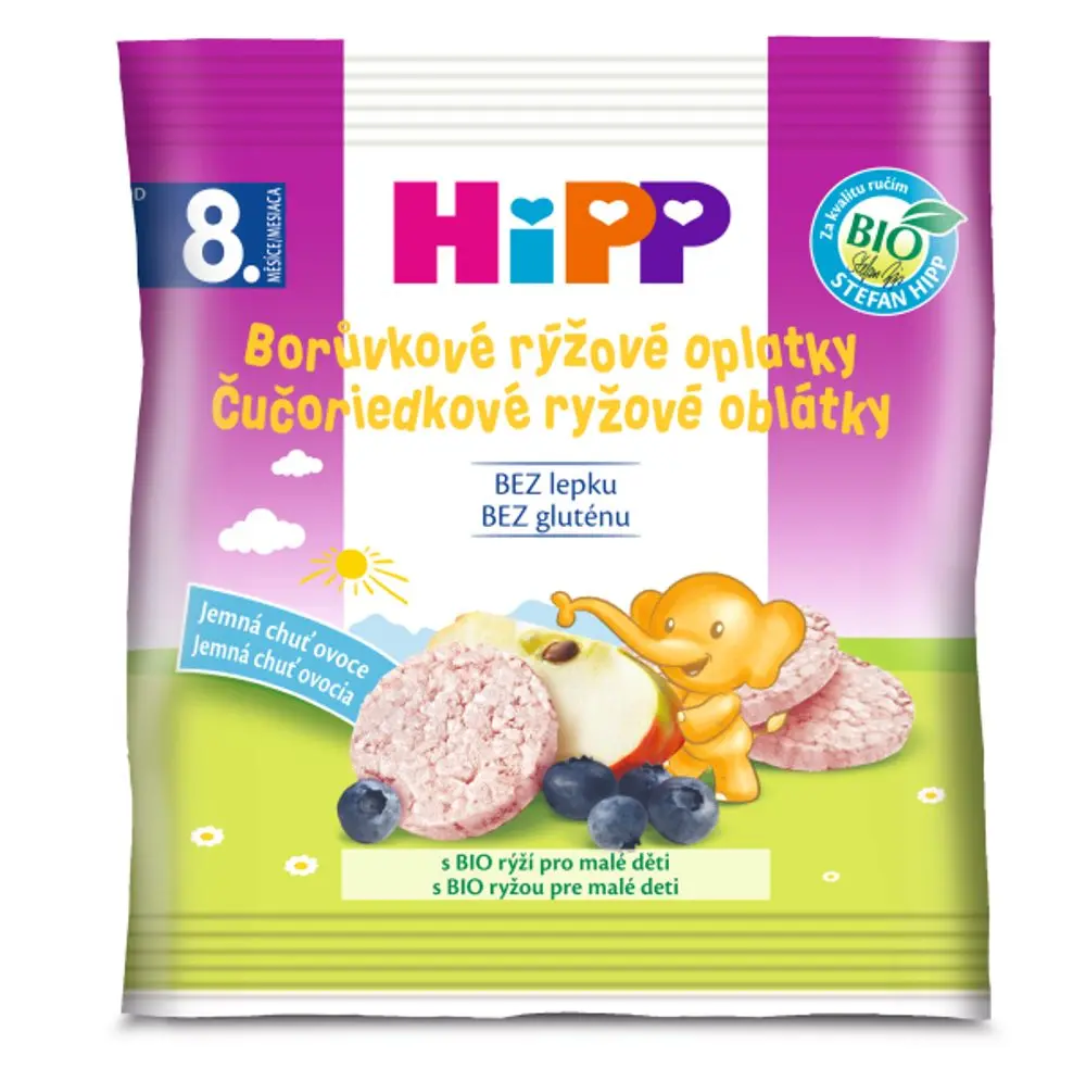 HiPP BIO borůvkové rýžové oplatky 30 g