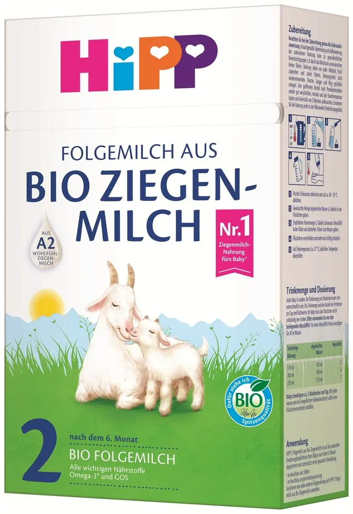 HiPP 5x Kozí mléko HiPP 2 BIO pokračovací 400g 6m+