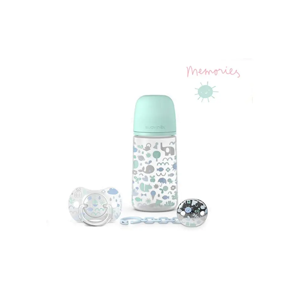 Suavinéx SADA 270ml + dudlík fyziologický 0/6m + klip MEMORIES