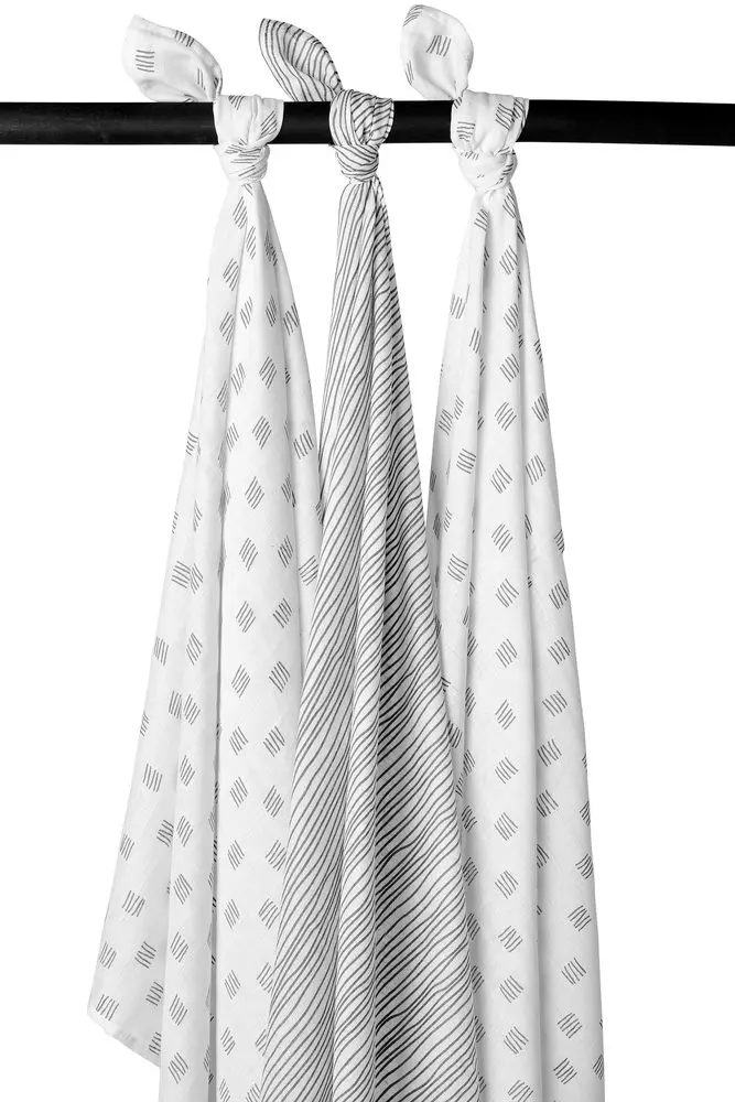 Meyco Pleny 3-balení Block stripe grey
