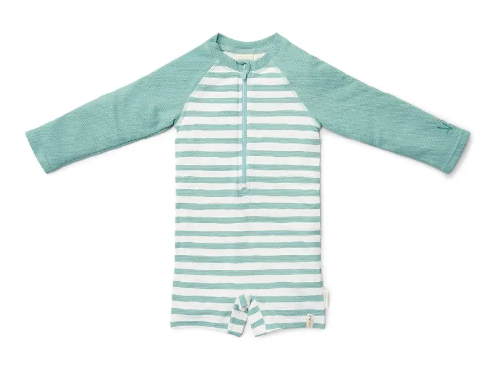 Little Dutch Plavky dlouhý rukáv Stripes Surf Blue vel. 74/80