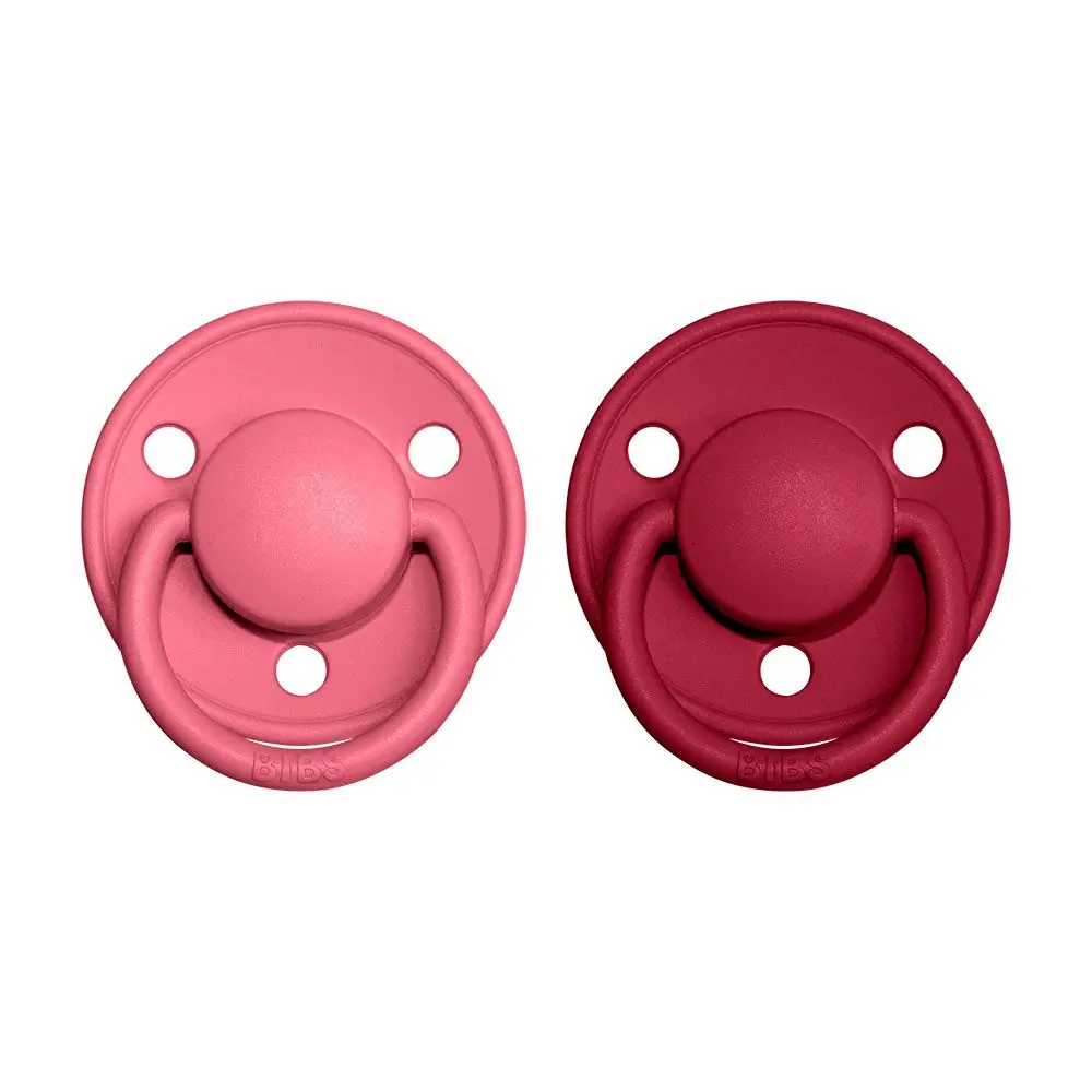 BIBS De Lux dudlíky z přírodního kaučuku 2ks vel.1 - Coral / Ruby