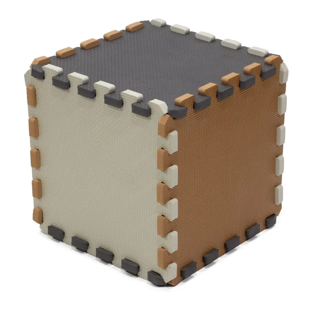 Rialto Baby Pěnová puzzle kostka - beige, grey, brown