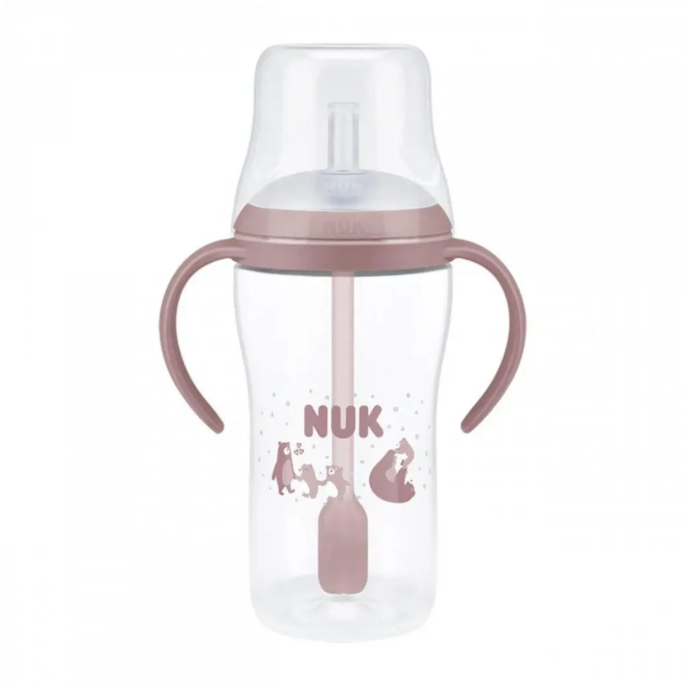 NUK Perfect Match lahvička na učení s brčkem BEAR 260 ml