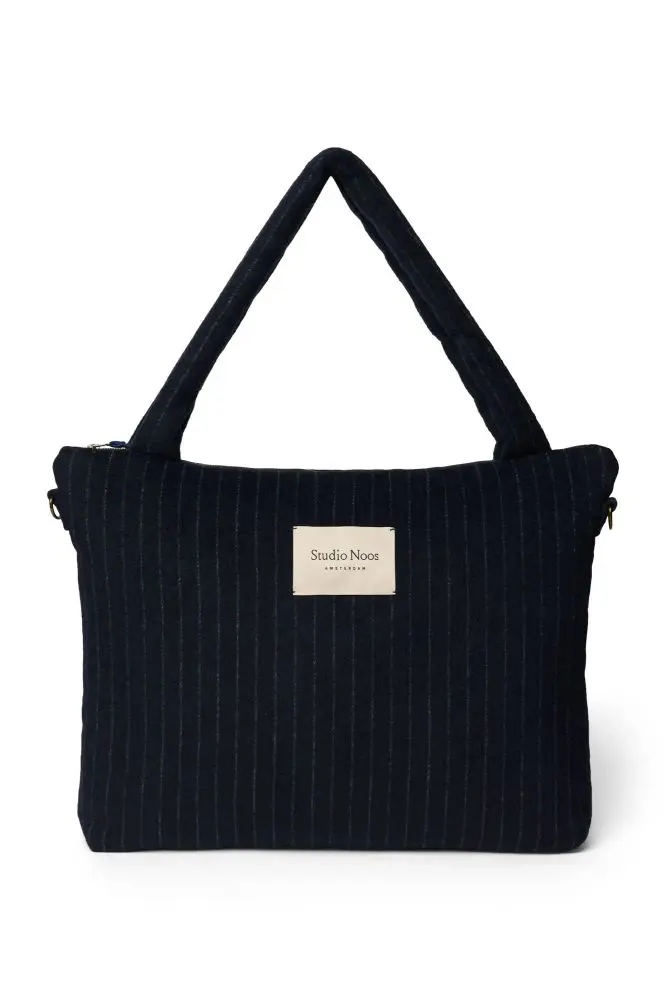 Studio Noos Flannel Chalkstripe DIAPER BAG Dark Blue