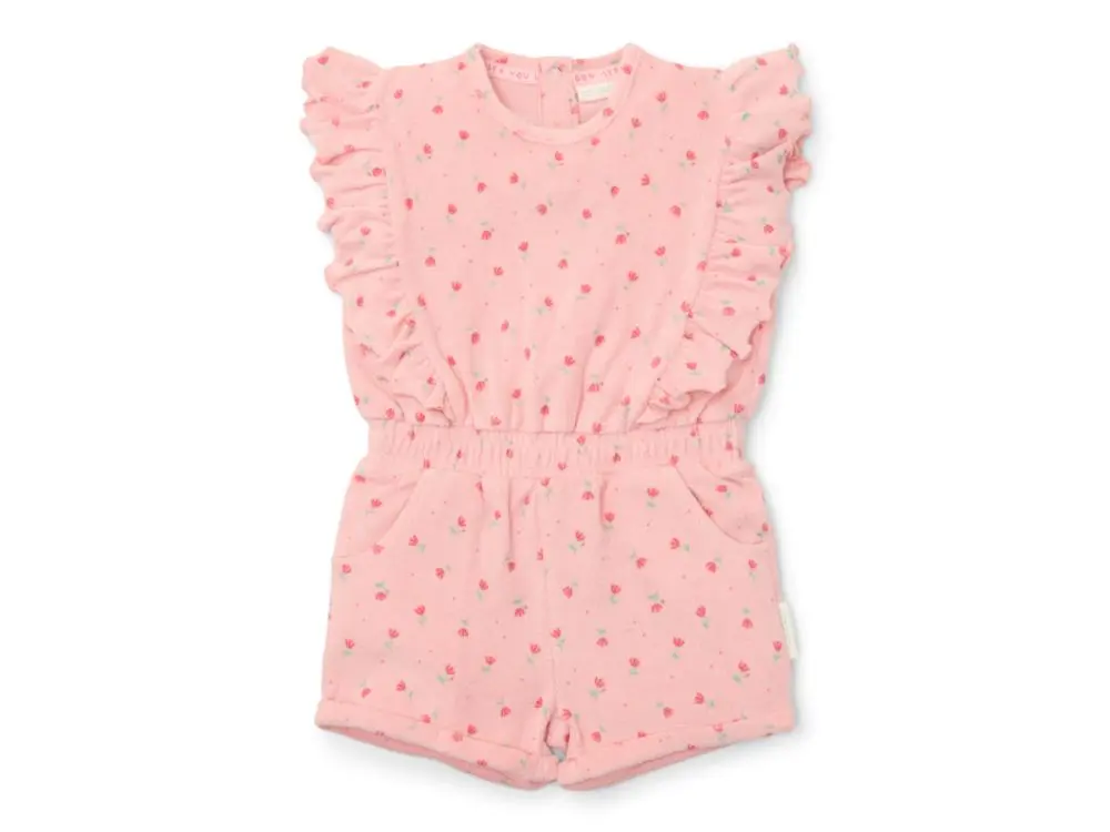 Little Dutch Overal letní Sunny Flowers Blush Pink vel. 86/92