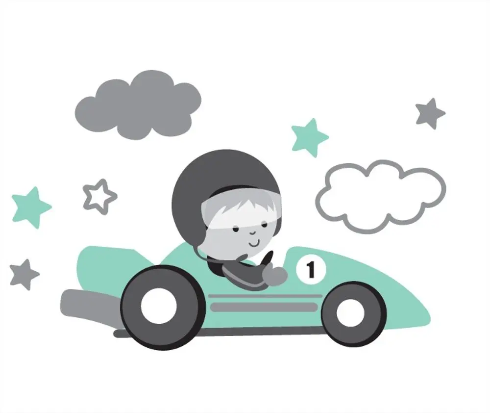 ZOPA Stupínek k WC/umyvadlu - Racer - Grey/Mint
