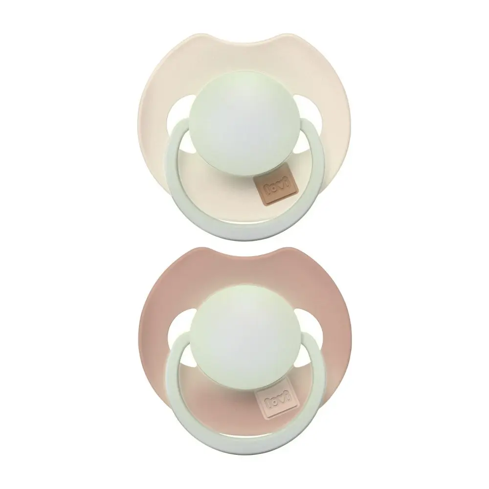 LOVI Dudlík svítící silikonový dynamický PRIME 6-18m 2ks Ivory/Blush