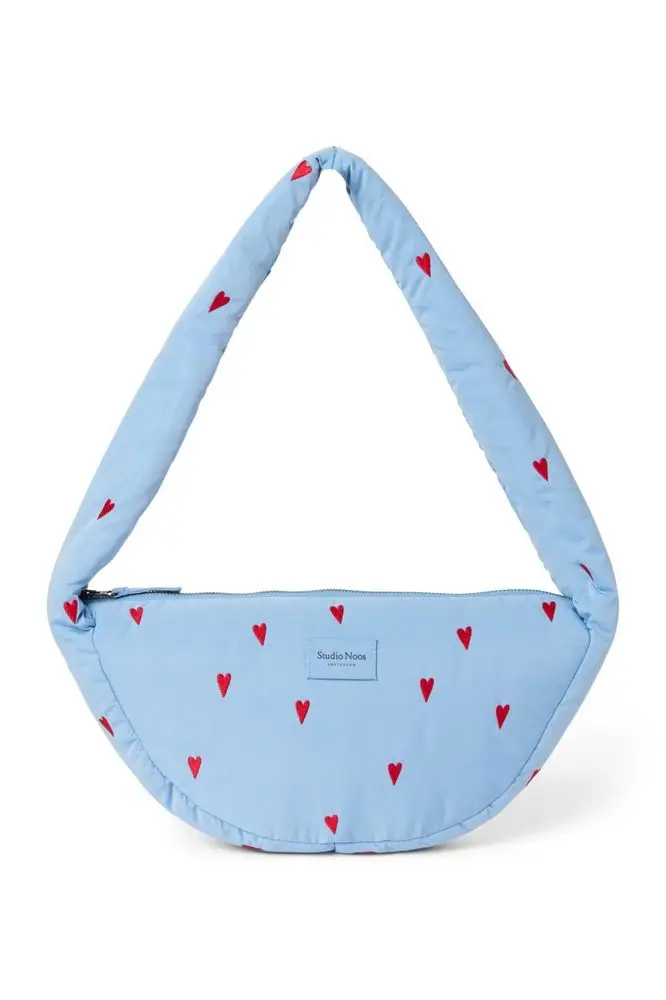 STUDIO NOOS - Puffy Mini Cross Body Bag | Light Blue Hearts
